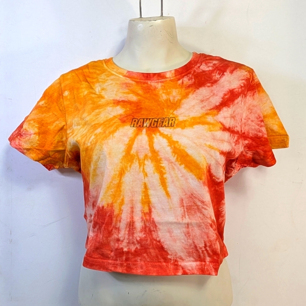 Raw Gear Orange Tie-dye Crop Top Women's XL RG3003 Brand New In Bag